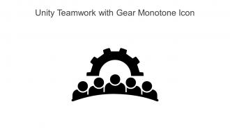 Unity Teamwork With Gear Monotone Icon In Powerpoint Pptx Png And Editable Eps Format