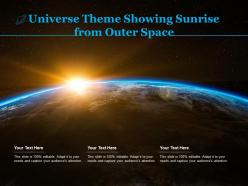 Universe theme showing sunrise from outer space