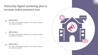University Digital Marketing Plan To Increase Online Presence Icon