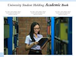 University student holding academic book