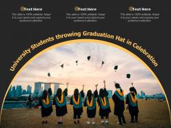 University students throwing graduation hat in celebration
