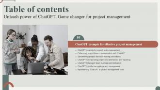 Unleash Power Of Chatgpt Game Changer For Project Management Table Of Contents ChatGPT SS