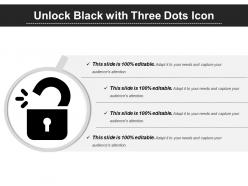 Unlock black with three dots icon