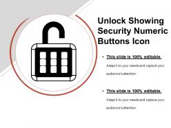 Unlock showing security numeric buttons icon