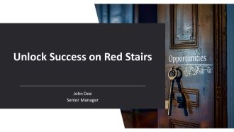 Unlock Success On Red Stairs PPT Designs AT