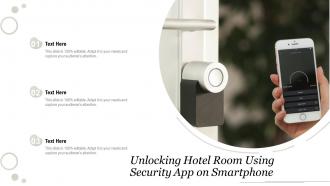 Unlocking hotel room using security app on smartphone