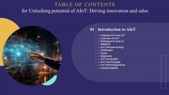 Unlocking Potential Of Aiot Driving Innovation And Sales Table Of Contents IoT SS