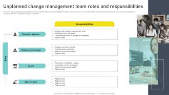 Unplanned Change Management Team Roles And Change Administration Training Program Outline