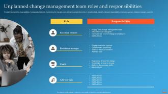 Unplanned Change Management Team Roles And Responsibilities Change Management Training Plan