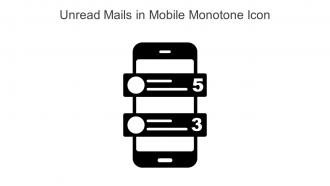 Unread Mails In Mobile Monotone Icon In Powerpoint Pptx Png And Editable Eps Format