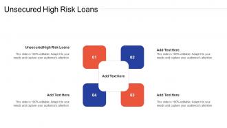 Unsecured High Risk Loans In Powerpoint And Google Slides Cpb