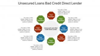 Unsecured loans bad credit direct lender ppt powerpoint presentation model cpb