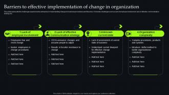 Unveiling Change Management Barriers To Effective Implementation Of Change In Organization CM SS