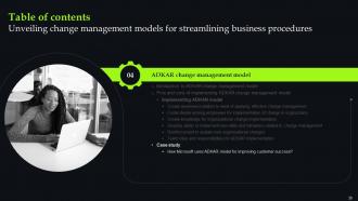 Unveiling Change Management Models For Streamlining Business Procedures CM CD Pre-designed