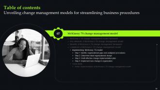 Unveiling Change Management Models For Streamlining Business Procedures CM CD Engaging Template