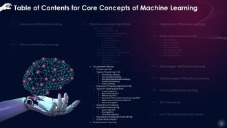 Unveiling The Core Concepts Of Machine Learning Training Ppt Pre-designed Editable