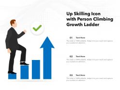 Up skilling icon with person climbing growth ladder