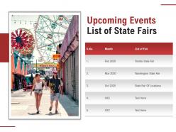 Upcoming events list of state fairs