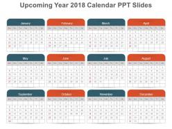 Upcoming year 2018 calendar ppt slides