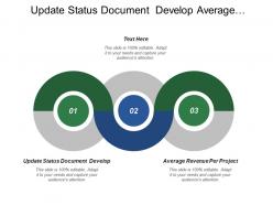 Update status document develop average revenue per project team acknowledge