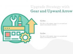 Upgrade strategy with gear and upward arrow