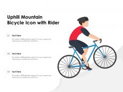 Uphill mountain bicycle icon with rider