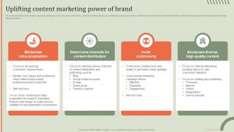 Uplifting Content Marketing Power Guideline Brand Performance Maintenance Team