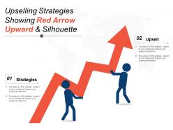 Upselling strategies showing red arrow upward and silhouette