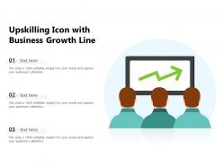 Upskilling icon with business growth line