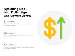 Upskilling icon with dollar sign and upward arrow
