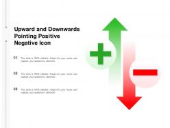 Upward and downwards pointing positive negative icon