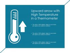 Upward arrow with high temperature in a thermometer