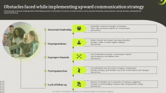Upward Communication To Increase Employee Obstacles Faced While Implementing Upward
