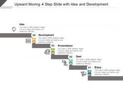 Upward moving 4 step slide with idea and development