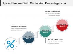 Upward process with circles and percentage icon
