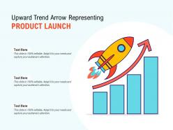 Upward trend arrow representing product launch
