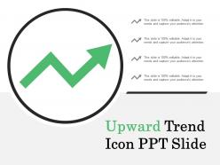 Upward trend icon ppt slide