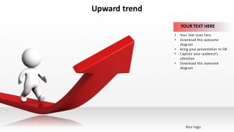 Upward trend with arrow and 3d man walking ppt slides presentation diagrams templates powerpoint info graphics
