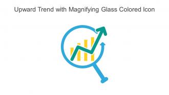 Upward Trend With Magnifying Glass Colored Icon In Powerpoint Pptx Png And Editable Eps Format