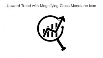 Upward Trend With Magnifying Glass Monotone Icon In Powerpoint Pptx Png And Editable Eps Format