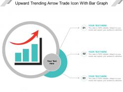 Upward trending arrow trade icon with bar graph