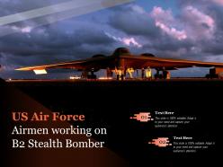 Us air force airmen working on b2 stealth bomber