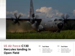 Us air force c130 hercules landing in open field
