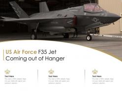 Us air force f35 jet coming out of hanger