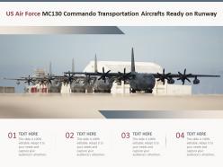 Us air force mc130 commando transportation aircrafts ready on runway