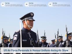Us air force personals in honour uniform during air show