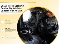 Us air force soldier in combat digital camo uniform with k9 unit