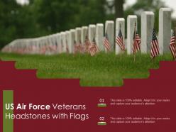 Us air force veterans headstones with flags