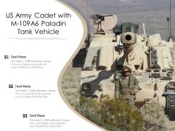 US Army Cadet With M 109A6 Paladin Tank Vehicle