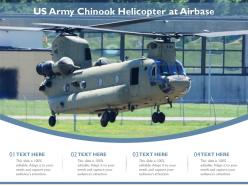 Us army chinook helicopter at airbase